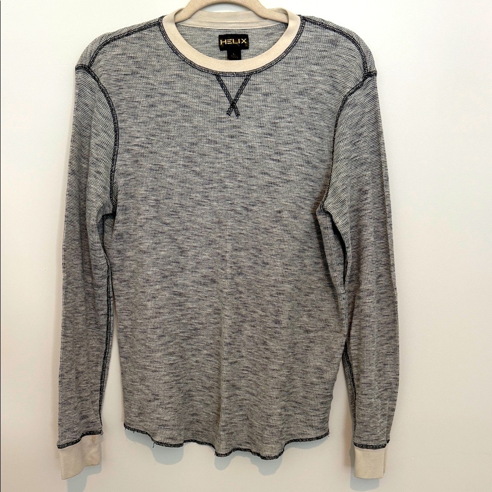 Helix Y2K Thermal Gray Knit Top size L
